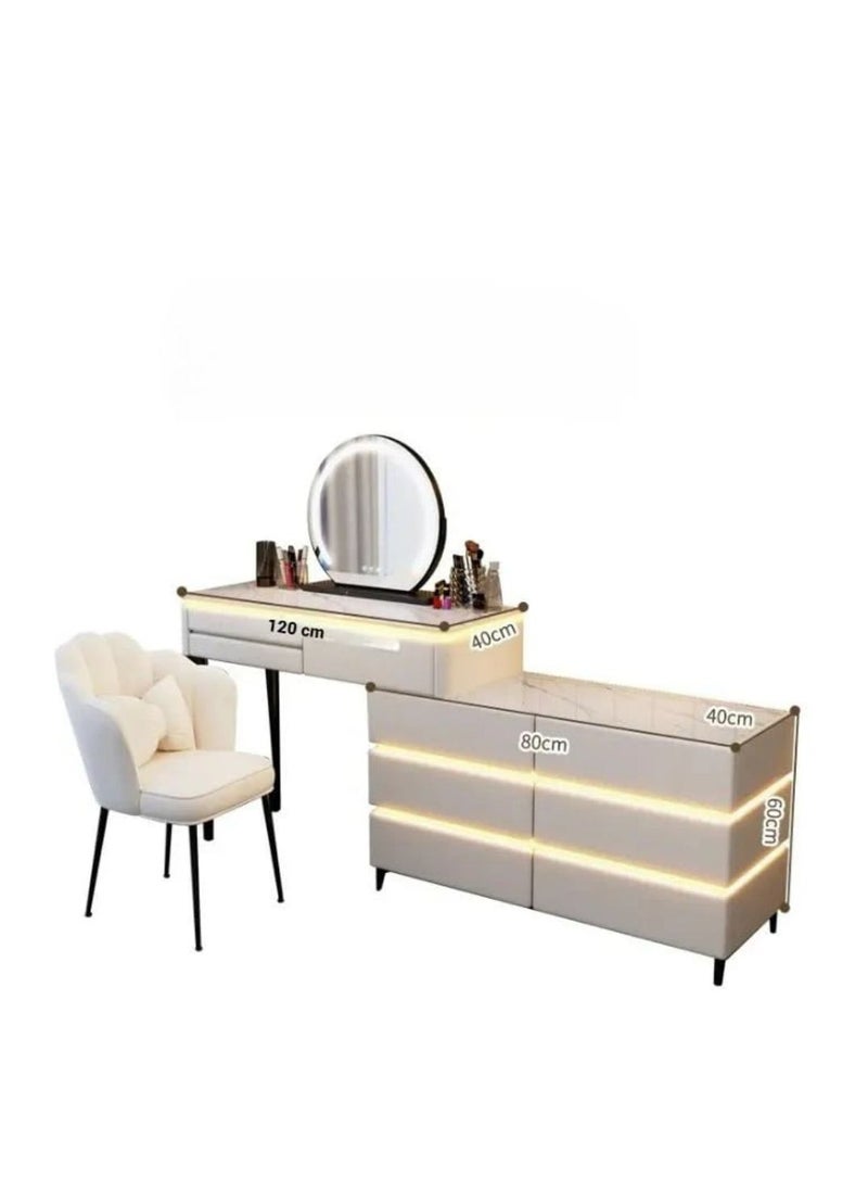 Cool Baby COOLBABY Elegant Modern Luminous Makeup Vanity Desk with LEDMirror and Stool  - Image 3