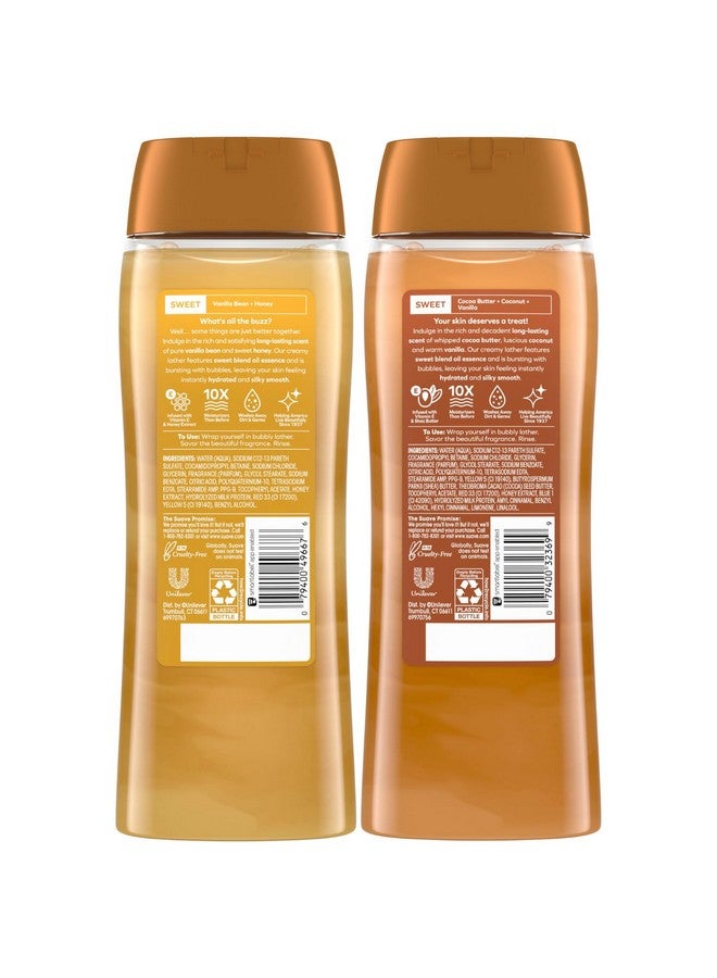 Suave Body Wash Variety 2-Pack, Milk & Honey + Cocoa Butter & Shea - Gentle Body Washes with Sweet Blend Oil Essence, 18 Oz Ea - Image 2