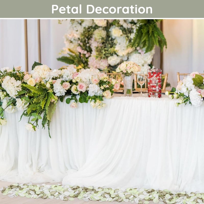 SUREAM 600 Pieces Rose Petals for Decoration, Avocado Green Scatter Petals for Wedding Aisle Scatter, Flower Petals Decrations for Flower Girl Basket Birthday Party Romantic Night Home Decor - Image 5
