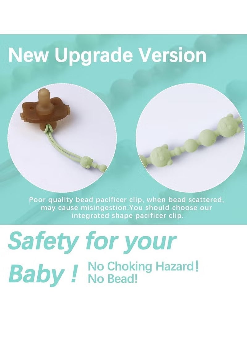Gonice - 4Pcs Silicone Pacifier Holder with One-Piece Beads for Baby Boys and Girls Teething and Newborns, Applies to Car Seat Toy, Teether Toy, High Chair, Stroller Accessories. - Image 1