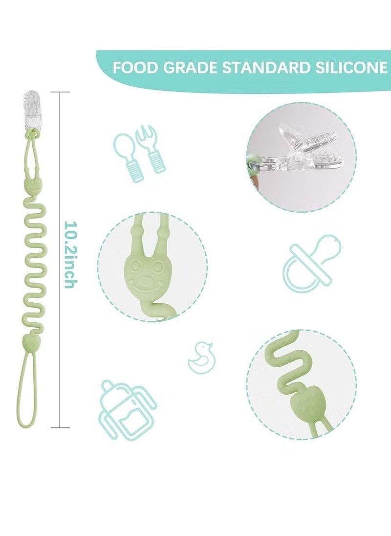 Gonice - 4Pcs Silicone Pacifier Holder with One-Piece Beads for Baby Boys and Girls Teething and Newborns, Applies to Car Seat Toy, Teether Toy, High Chair, Stroller Accessories. - Image 1