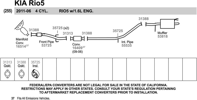 Walker 53725 Exhaust Pipe for Hyundai Accent - Image 4