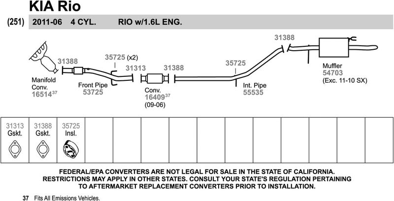 Walker 53725 Exhaust Pipe for Hyundai Accent - Image 3