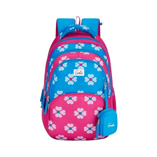 Genie Heartbeat Backpack for Women 3 compartments, School Bags for Girls, Stylish and Trendy College Backpacks for Girls, Water Resistant and Lightweight Bags for Office and Travelling Purpose. - Image 1
