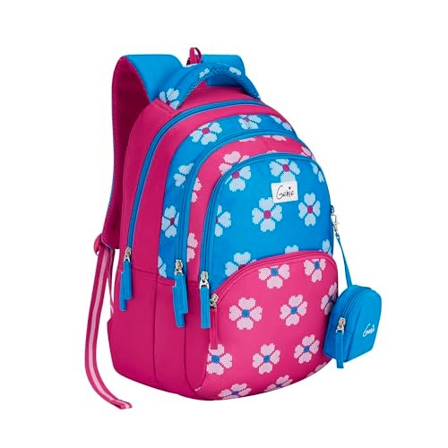 Genie Heartbeat Backpack for Women 3 compartments, School Bags for Girls, Stylish and Trendy College Backpacks for Girls, Water Resistant and Lightweight Bags for Office and Travelling Purpose. - Image 3