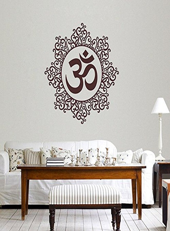 Decals Design 'Designer Om' Wall Sticker (PVC Vinyl, 60 cm x 60 cm, Brown) - Image 1
