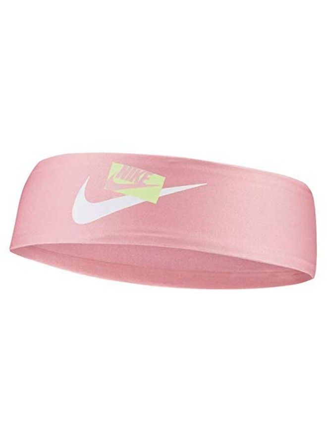 Nike Printed Fury Headband 2.0 Pink Glaze/Barely Volt/White One Size - Image 3