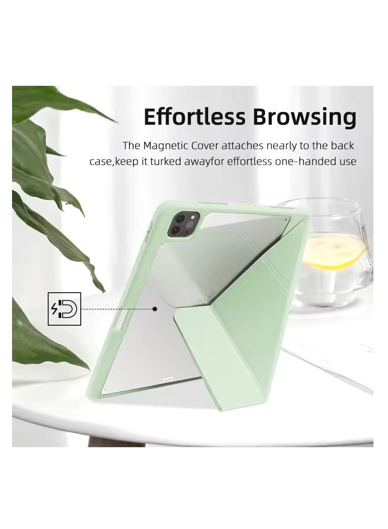 Arabest Slim Smart Folio Stand Case with Pencil Slot and Clear Back Cover for iPad Air 13 inch 2024, Auto Sleep/Wake Function. - Image 5