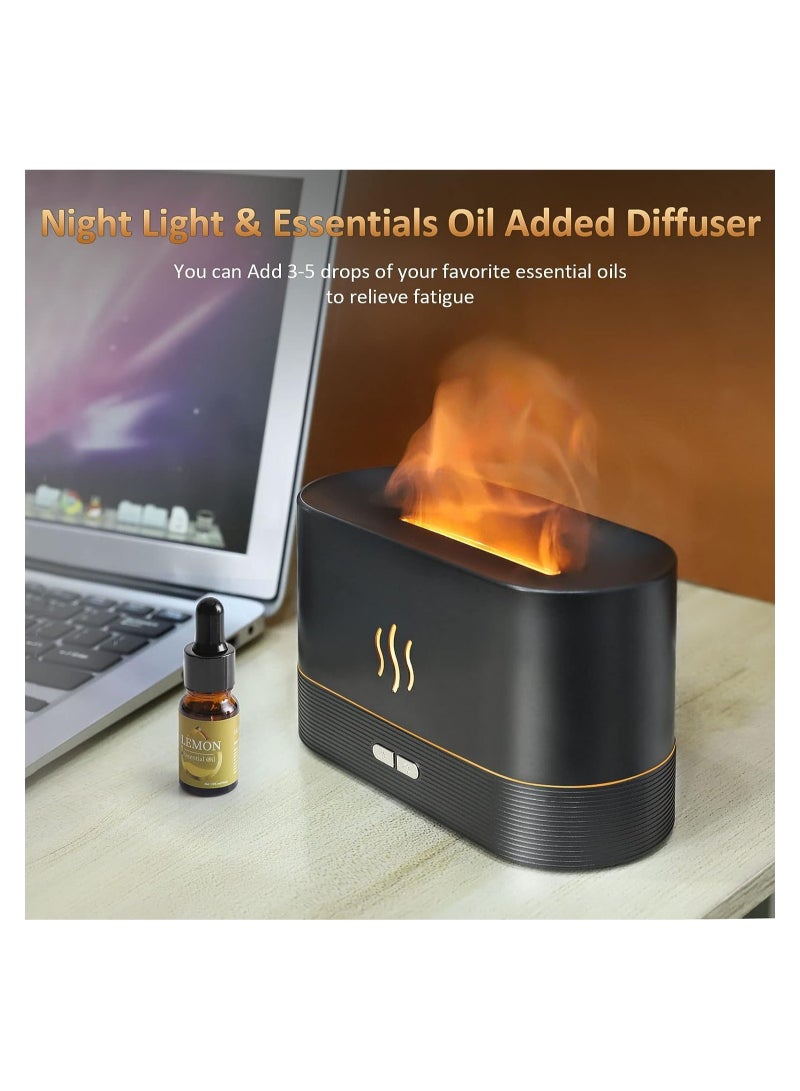 ELTRAZONE Flame Diffuser Humidifier-Auto Off 180ml Essential Oil Diffuser-2 Modes Brightness Aroma Humidifier with Fire Flame Effect for Home,Office,Spa,Gym(Black)  - Image 5