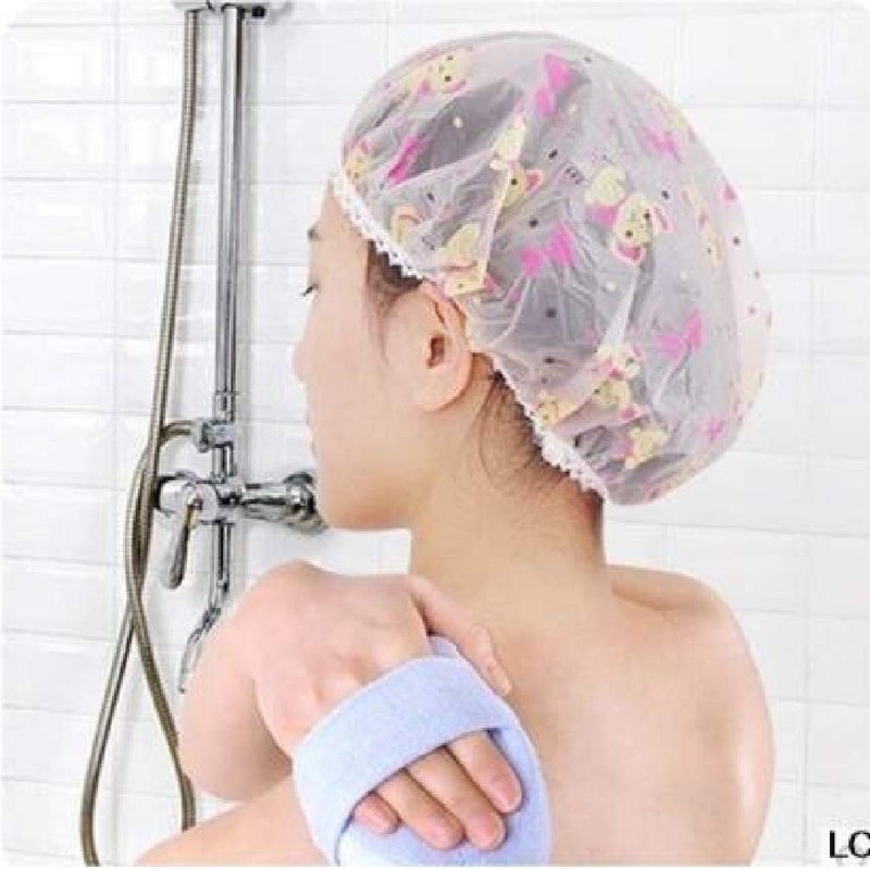 VEDETIC Shower Cap For for Women Reusable Waterproof, Bathroom Shower Cap For Spa, Hair Treatment, Beauty Parlor (Multicolor) (Pack of 3) - Image 4