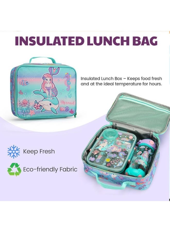 Lucky Kids 3-in-1 Lunch Box Set for Kids 3-Compartment Stainless Steel Bento Box with Insulated Bag & Water Bottle Leakproof, BPA-Free - Image 4