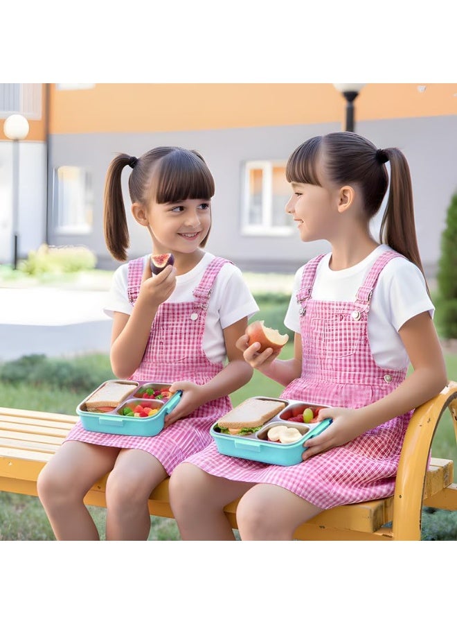 Lucky Kids 3-in-1 Lunch Box Set for Kids 3-Compartment Stainless Steel Bento Box with Insulated Bag & Water Bottle Leakproof, BPA-Free - Image 2