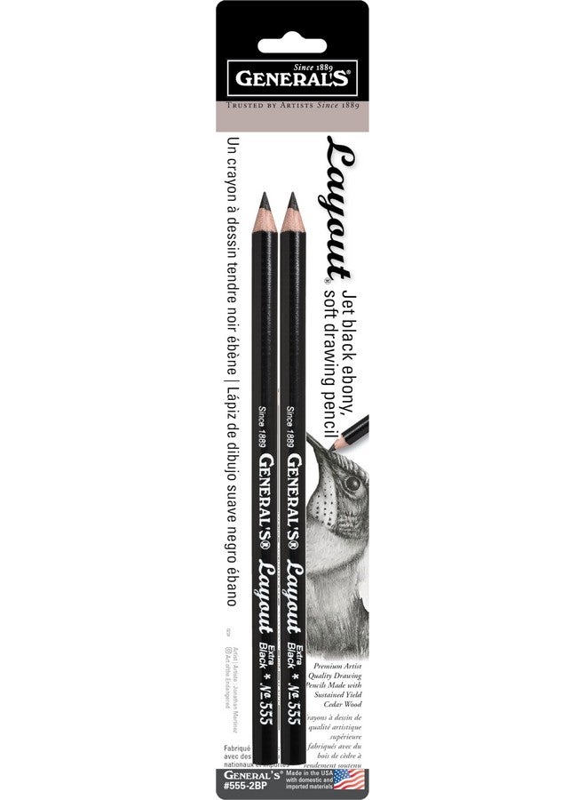 جينيرالز أقلام رسم جرافيت من جنرال بينسل 639393، عبوة من 2 قطعة - 2B