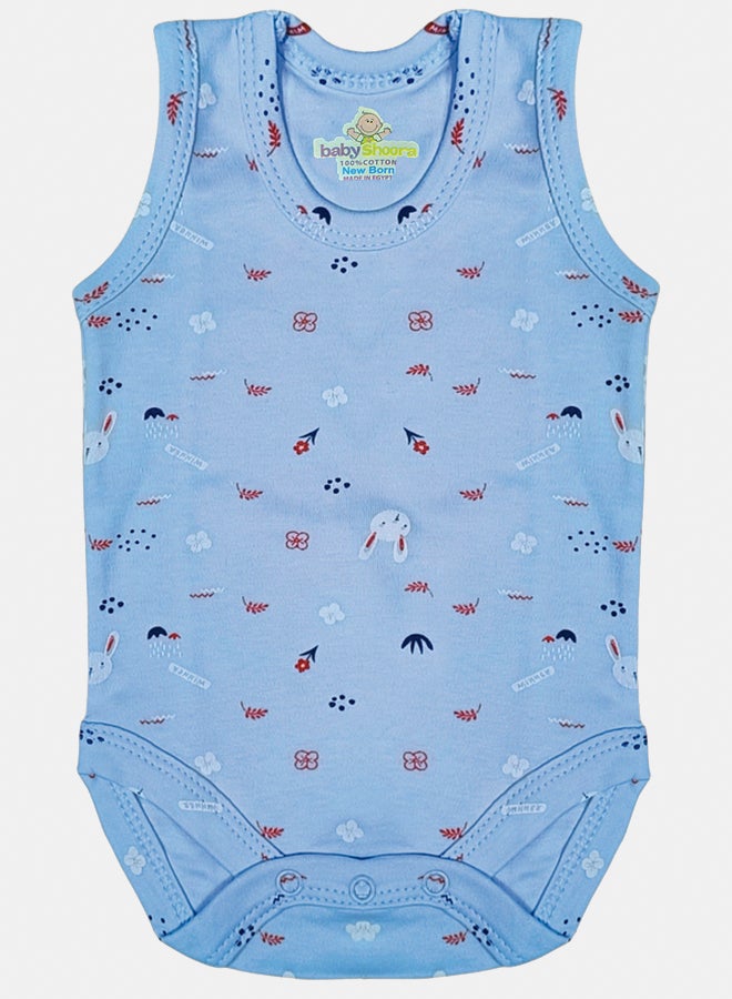 BabyShoora Baby Unisex Printed Sleeveless Cotton Bodysuit (Pack Of 2) - Image 2