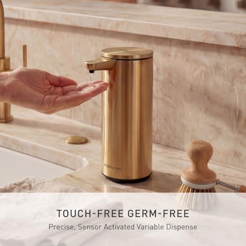 simplehuman بخاخ أوتوماتيكي قابل لإعادة الشحن بحساس بدون لمس بسعة 9 أونصات من سيمبل هيومن، من الفولاذ المقاوم للصدأ النحاسي، جديد - Image 3