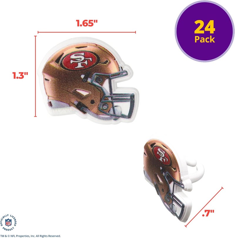 DecoPac NFL San Francisco 49ers Helmet Rings, 24 Football Cupcake Decorations, Officially Licensed, Football Rings, Food Safe Cake Toppers – 24 Pack - Image 4
