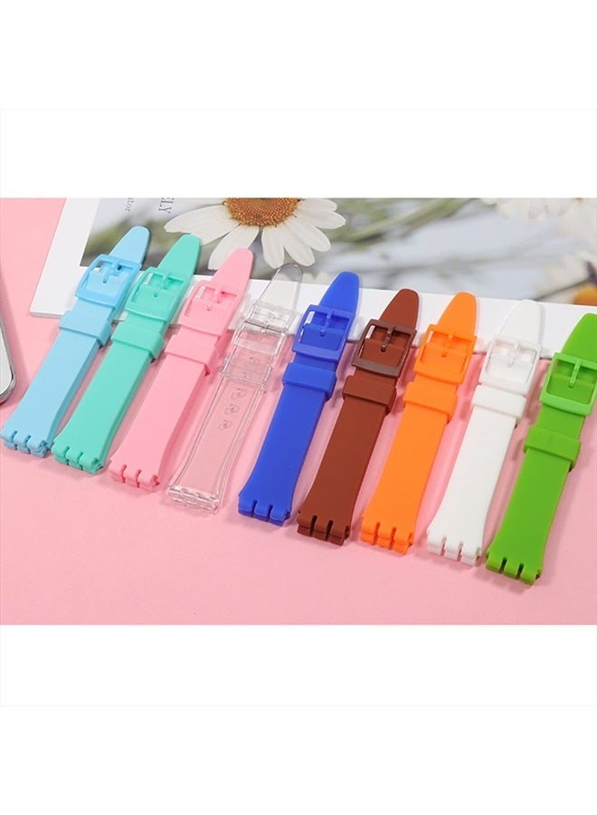 Lijinlan Replacement Silicone Band for Swatch 17mm 19mm 20mm, Waterproof Wristband Watch Strap for Swatch (19mm, Clear) - Image 3