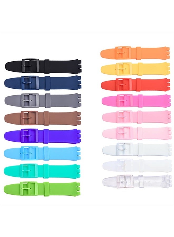 Lijinlan Replacement Silicone Band for Swatch 17mm 19mm 20mm, Waterproof Wristband Watch Strap for Swatch (19mm, Clear) - Image 4