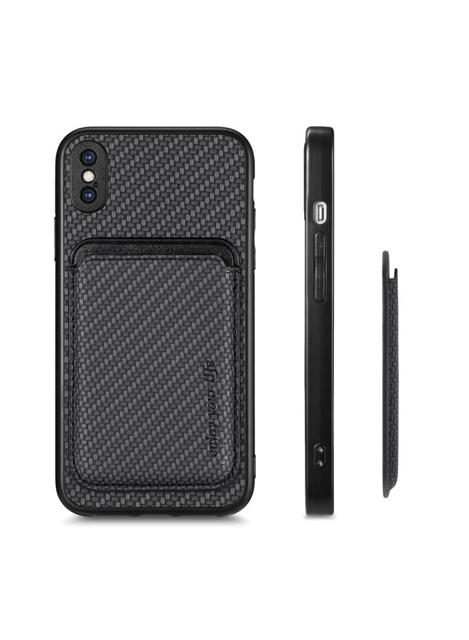 إيروريكس جراب هاتف مغناطيسي من ألياف الكربون والجلد لهاتف iPhone X / XS - Image 2
