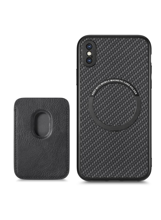 إيروريكس جراب هاتف مغناطيسي من ألياف الكربون والجلد لهاتف iPhone X / XS - Image 3