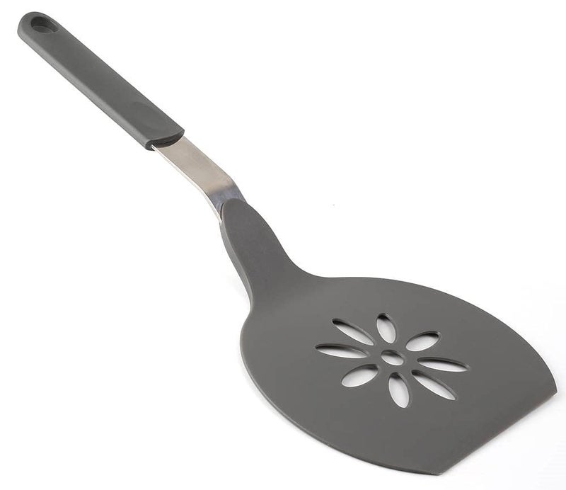 Homi Styles Jumbo Nylon Pancake Spatula | Wide Spatulas Non-Stick Slotted Blade Floral Cut-Out Design - Great for Pancake Flipper  Egg Pancake Turner | 15 x 6.5 Inches extra Large Spatula Gray (Grey) - Image 1