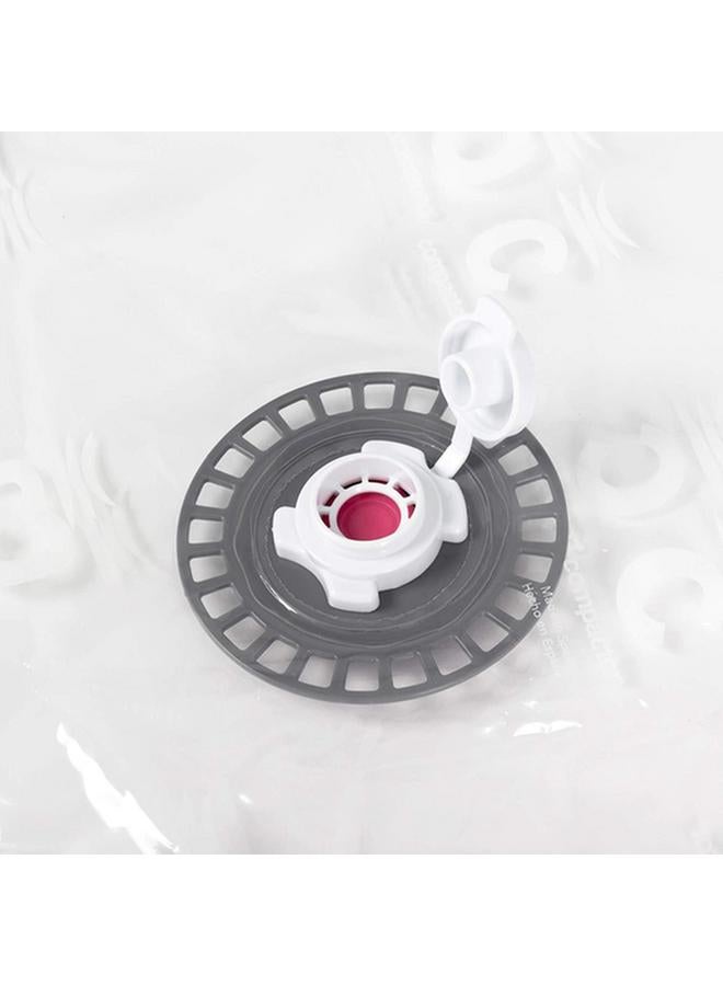 COMPACTOR Square Shaped Transparent Zipper Vacuum Storage Bag Beige and White 145 Liter - Image 5