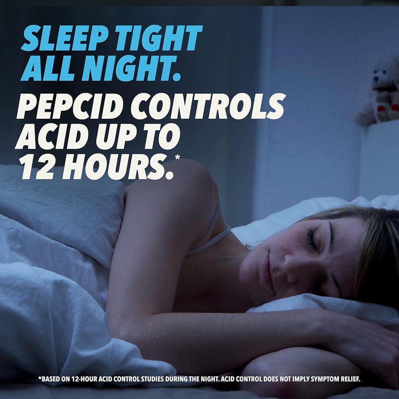 Pepcid AC Original Strength Heartburn Relief Tablets, OTC Medicine Prevents & Relieves Heartburn & Acid Reflux Due to Acid Indigestion, 10mg Famotidine Acid Reducer, Fast-Acting, 90 ct - Image 3