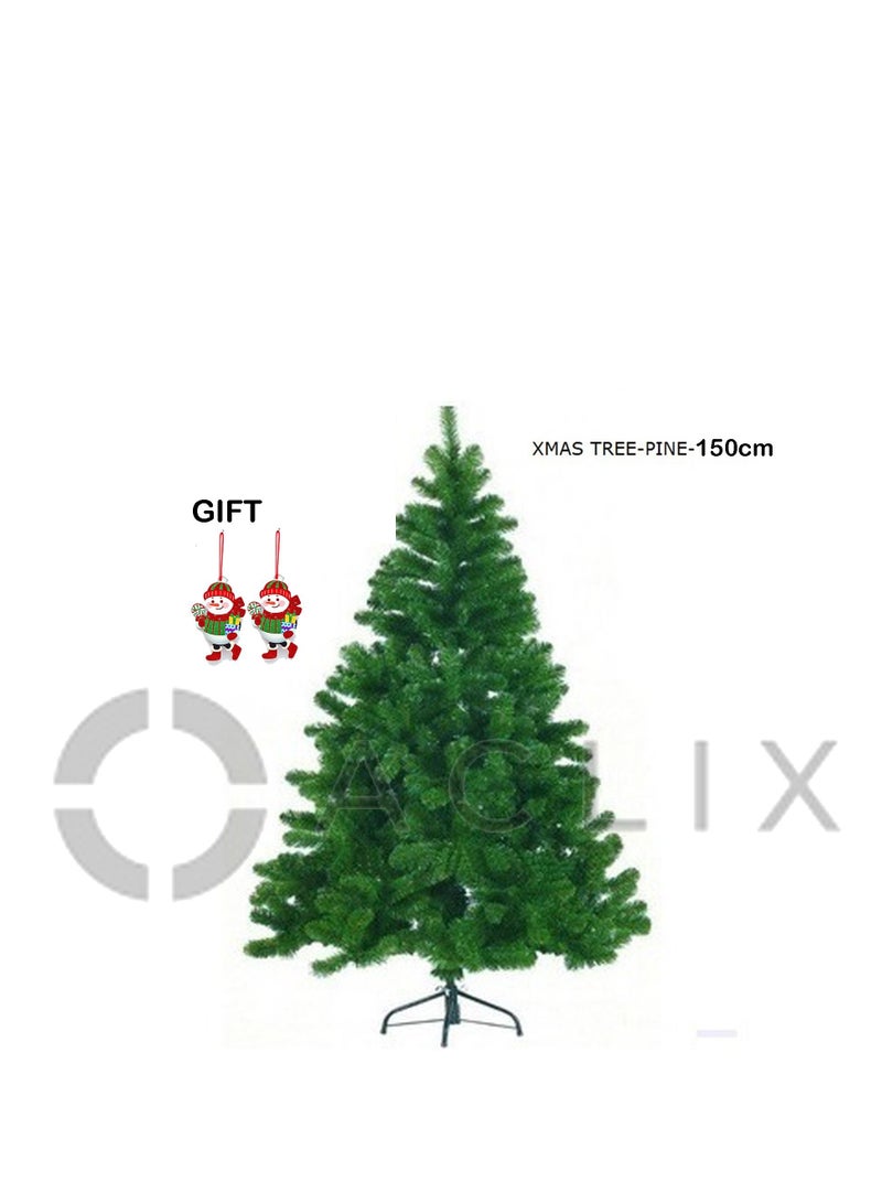 أكاليكس شجرة عيد الميلاد الزخرفية مع حامل أخضر / أسود 150سم مع الملحقات