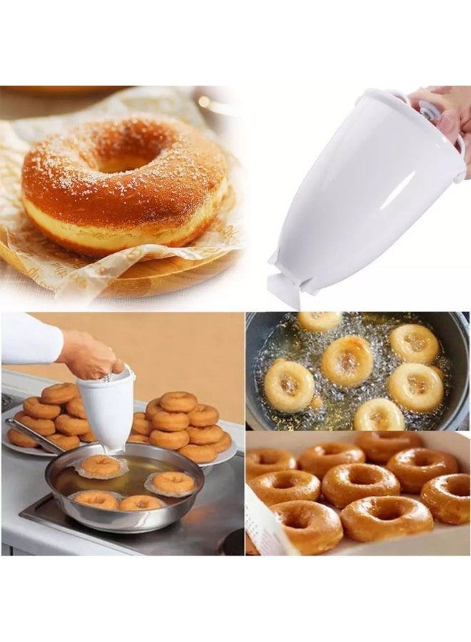 نوفولان صانع الدونات، قالب صنع الدونات، أدوات خبز مبتكرة DIY لصنع الدونات بنكهة الشوكولاتة والفانيليا والقرفة والسكر، تصميم صغير الحجم سهل الاستخدام ومحمول رائع للأطفال - Image 3