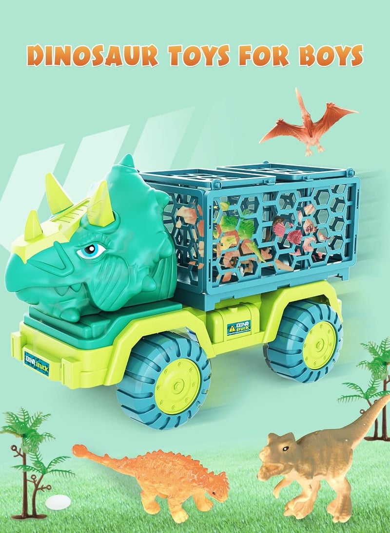 Race Car Toys Truck Toy Dinosaur Truck Toy Transport Car Carrier Truck for Toddlers Cars Toy Set Container Truck Toy for Kids 3-5 Years Old Birthday Gifts