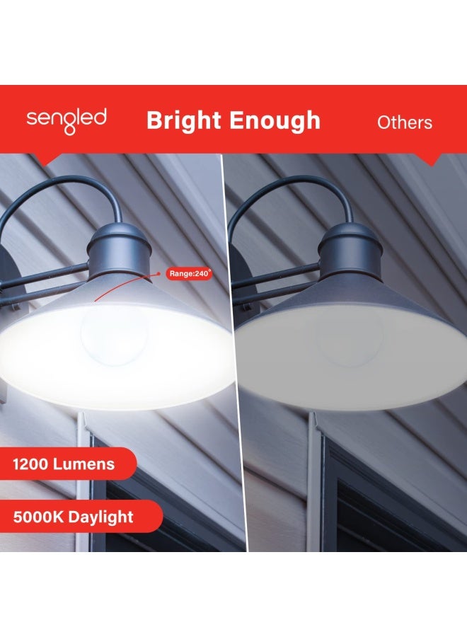 Sengled Dusk To Dawn Light Bulbs Outdoor 5000K Daylight Led Light Bulb 10.5 Watt Equivalent 1200Lm Automatic Dusk To Dawn Led Light Bulbs For Outdoor Lighting 3 Pack Ul Listed. - Image 4
