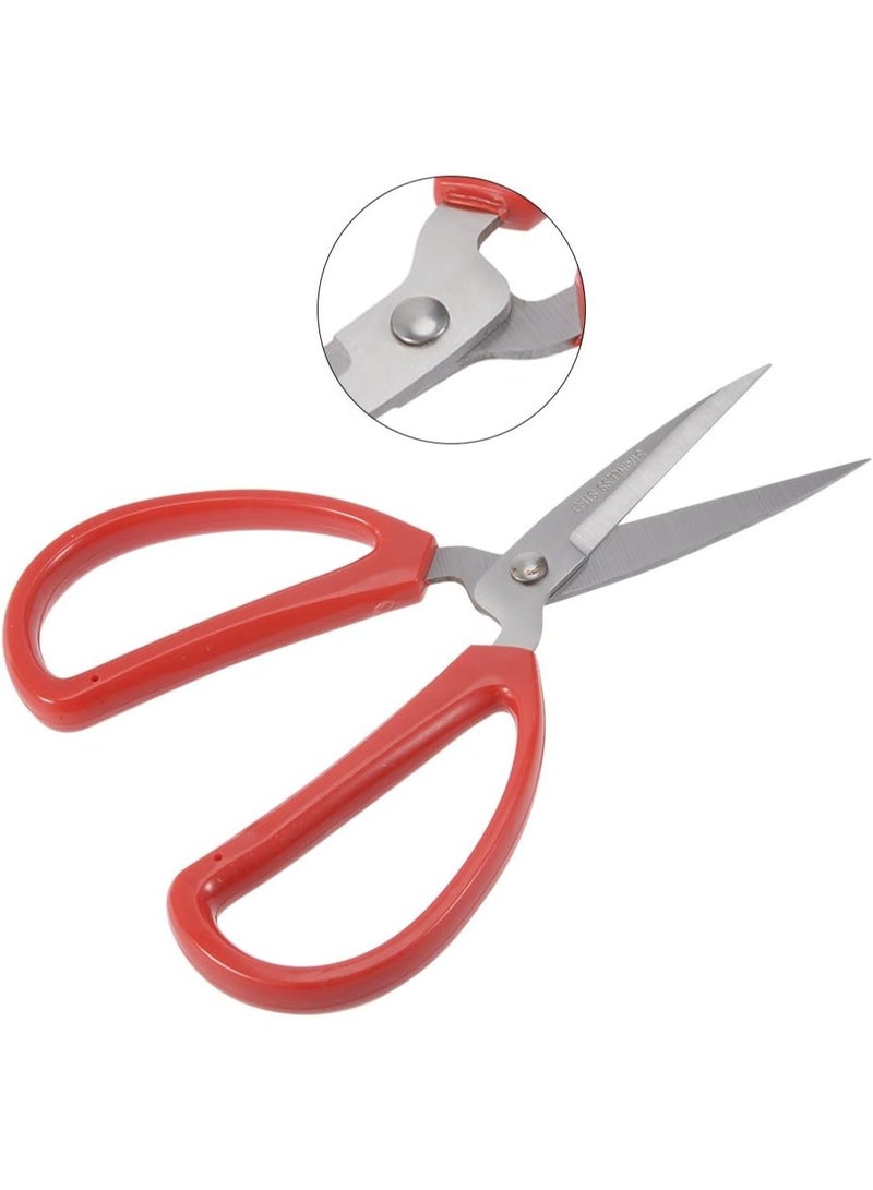 Multi-Purpose Sharp  Cutting Shears , Heavy Duty Stainless Steel Scissors with Non-Slip Ergonomic Handle – for Office, Home, Kitchen & Craft Use, Red - Image 2