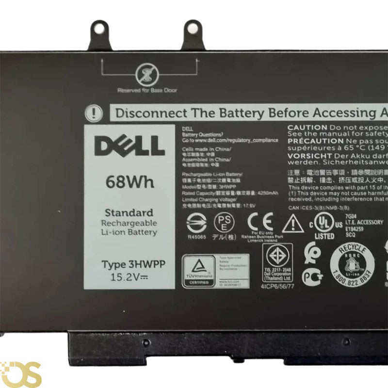 OS Battery Dell Compatible with Latitude 5401 5410 5411 5501 5510 5511 Precision 3541 3550 3551 Inspiron 17 7706 15 7500 7506 2-in-1 3HWPP - From OS Store - 3 Month Warranty - Image 1