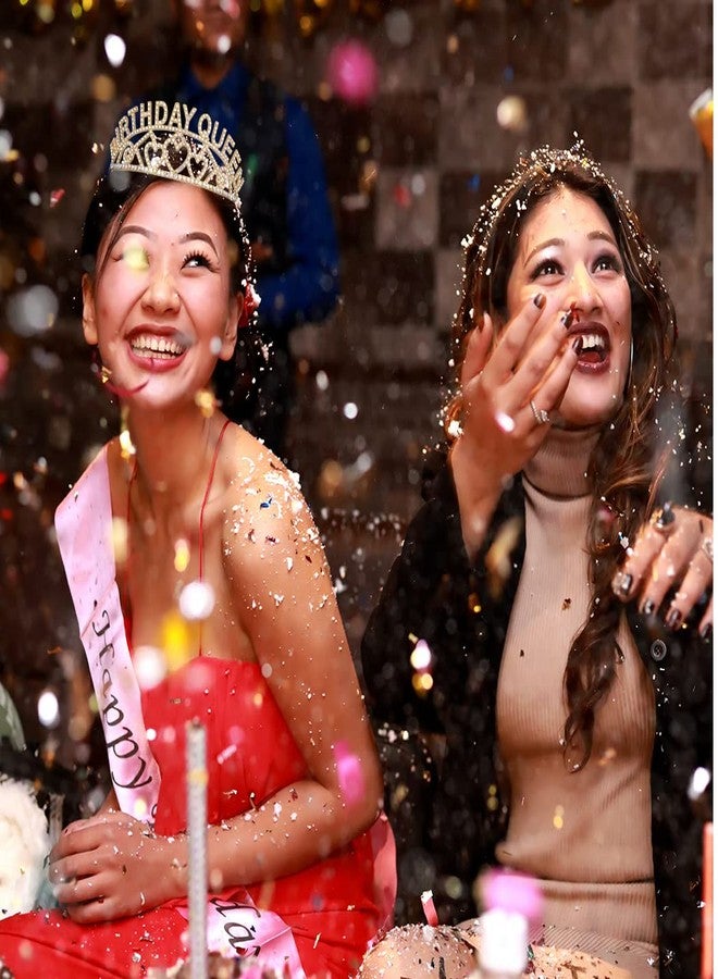 AOPRIE Birthday Tiara for Women - Gold AB Queen Headband with Rhinestone Crystal Decor - Image 5