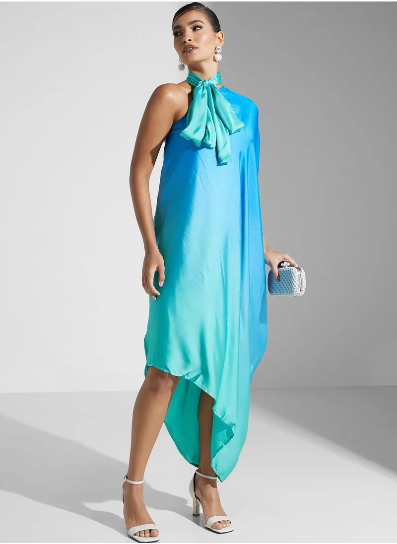 Golden Apple Tie Up Neck  Dress