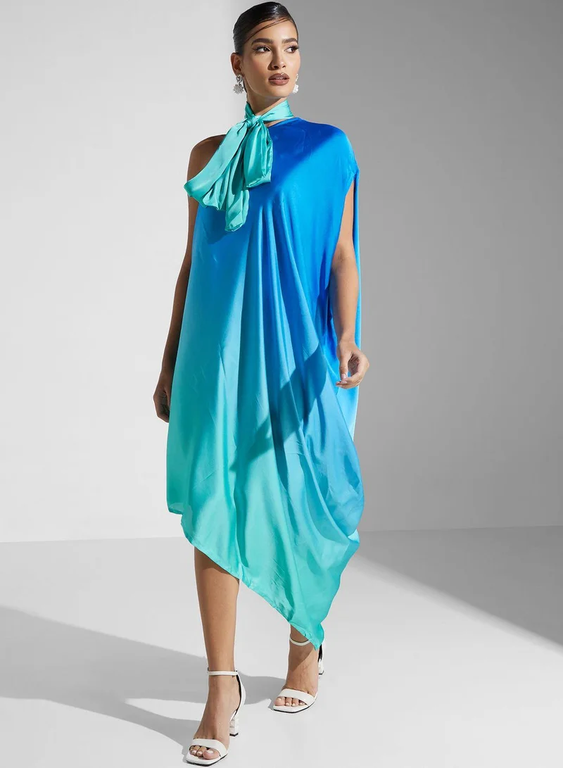 Golden Apple Tie Up Neck  Dress