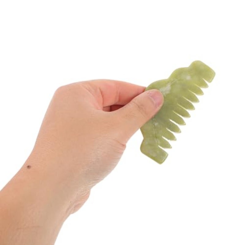 2pcs Jade Scalp Comb - Gua Sha Hair Comb - Head Massage - Multi-Functional Scalp Tools for Head Caring Relaxation - Image 4