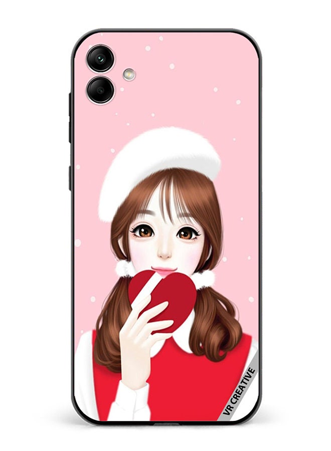 VR CREATIVE Protective Case Cover For Samsung Galaxy A04 Girl Holding Heart Design Multicolour - Image 1