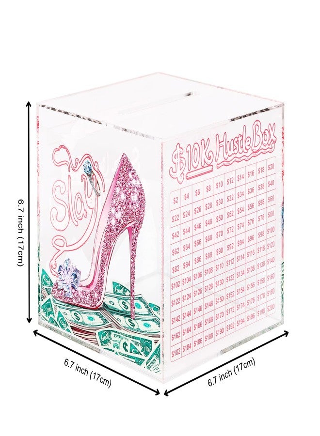 صندوق تحدي توفير المال 10K Smash Box، حصالة نقود أكريليك شفافة للبالغين، خزنة نقود قابلة للكسر، صندوق لجمع النقود والعملات المعدنية، حجم كبير (6.7 بوصة) - Image 2