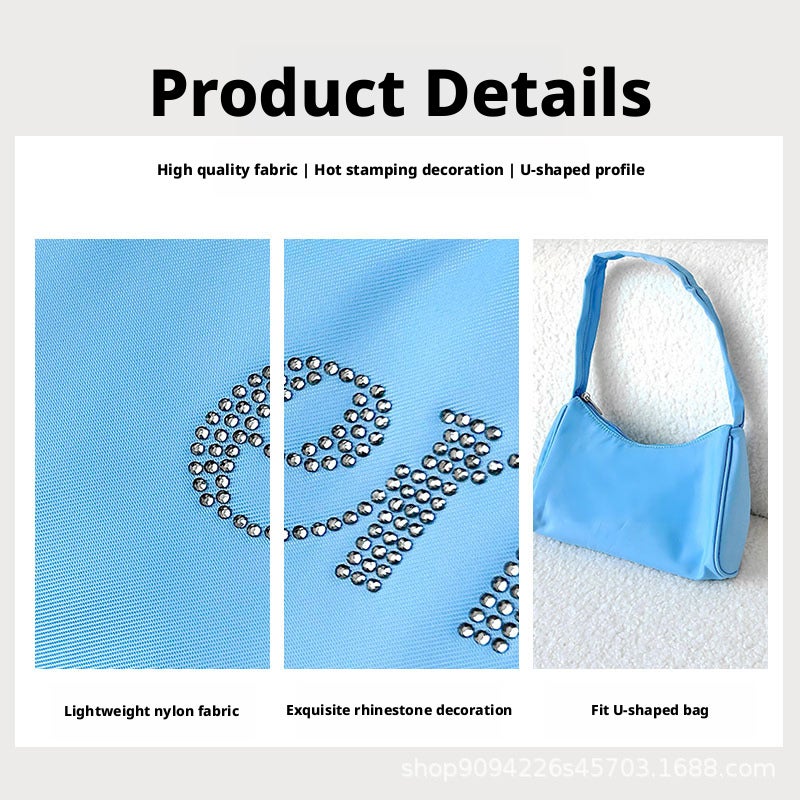 Women's Rhinestone Letter Hobo Bag - Image 2