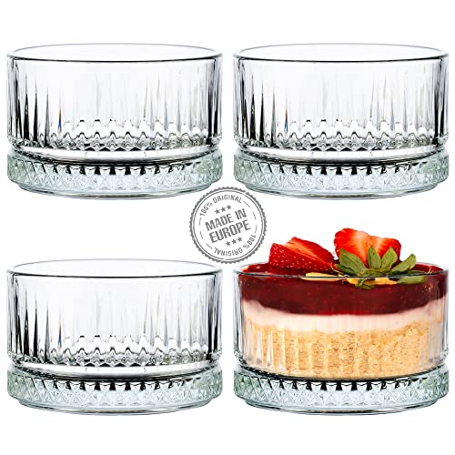 Crystalia Crystal Bowls Set for Kitchen Prep, Glass Pinch Bowls for Cooking and Serving, Great for Salad, Sauce, Dipping, Dessert and Side Dishes, Set of 4 - Image 1
