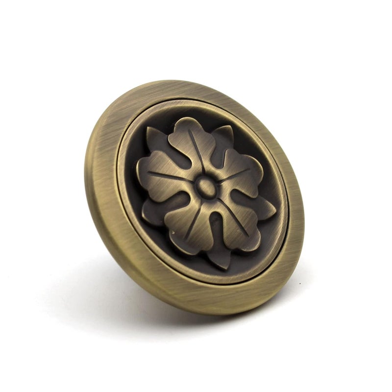 ABVIN Premium Flower Round Knobs Unique Cabinet Pulls Beautiful Drawer Knobs Decorative Knobs Dresser Knobs Drawer Pulls Knobs and Pulls 1 pcs