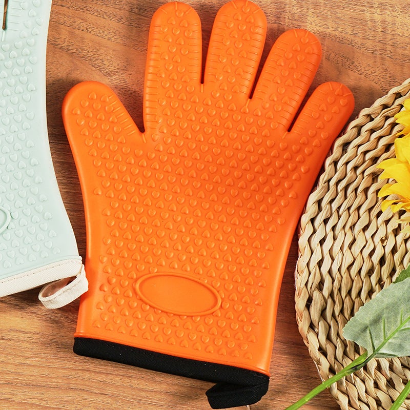 Thickened Cotton Microwave Baking Gloves Persimmon orange 