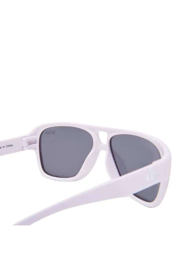Lee Cooper Polarized Sunglasses White Frame Grey Mirror Lens 52mm  - LCK108C03