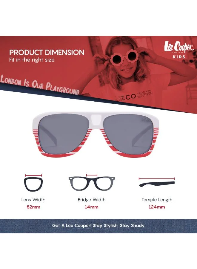 Lee Cooper Polarized Sunglasses White Frame Grey Mirror Lens 52mm  - LCK108C03