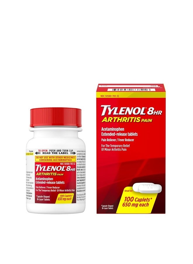 Tylenol أقراص آلام التهاب المفاصل لمدة 8 ساعات مع أسيتامينوفين لآلام المفاصل، 100 حبة - Image 3