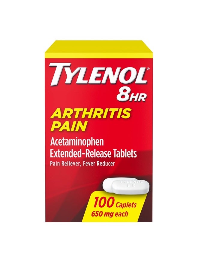 Tylenol أقراص آلام التهاب المفاصل لمدة 8 ساعات مع أسيتامينوفين لآلام المفاصل، 100 حبة - Image 1