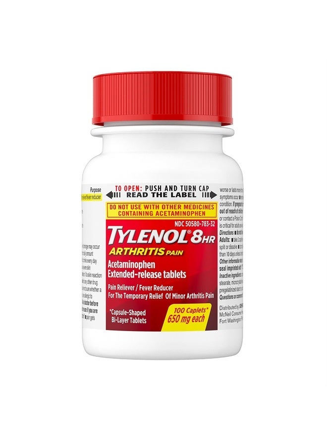 Tylenol أقراص آلام التهاب المفاصل لمدة 8 ساعات مع أسيتامينوفين لآلام المفاصل، 100 حبة - Image 2