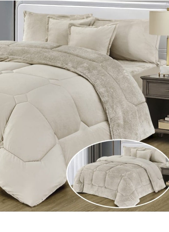 6 Pieces Winter Comforter Set One Velvet Side And One Side Fur Queen Size 230x250 cm - pzsku/Z06F31F56C53FABBAFC50Z/45/_/1737807991/8e6e686b-481a-4df1-a630-e4602ed472c1