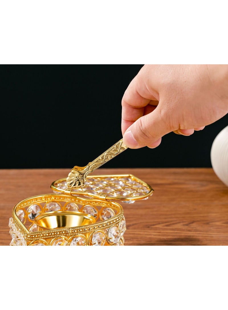 ملقط بخور ذهبي مقاس 4.32 بوصة - مقبض زهري عتيق - Image 2